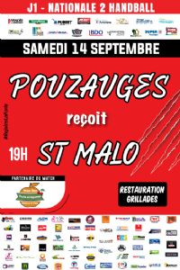 N2M Pouzauges reçoit St Malo. Le samedi 14 septembre 2019 à Pouzauges. Vendee.  19H00